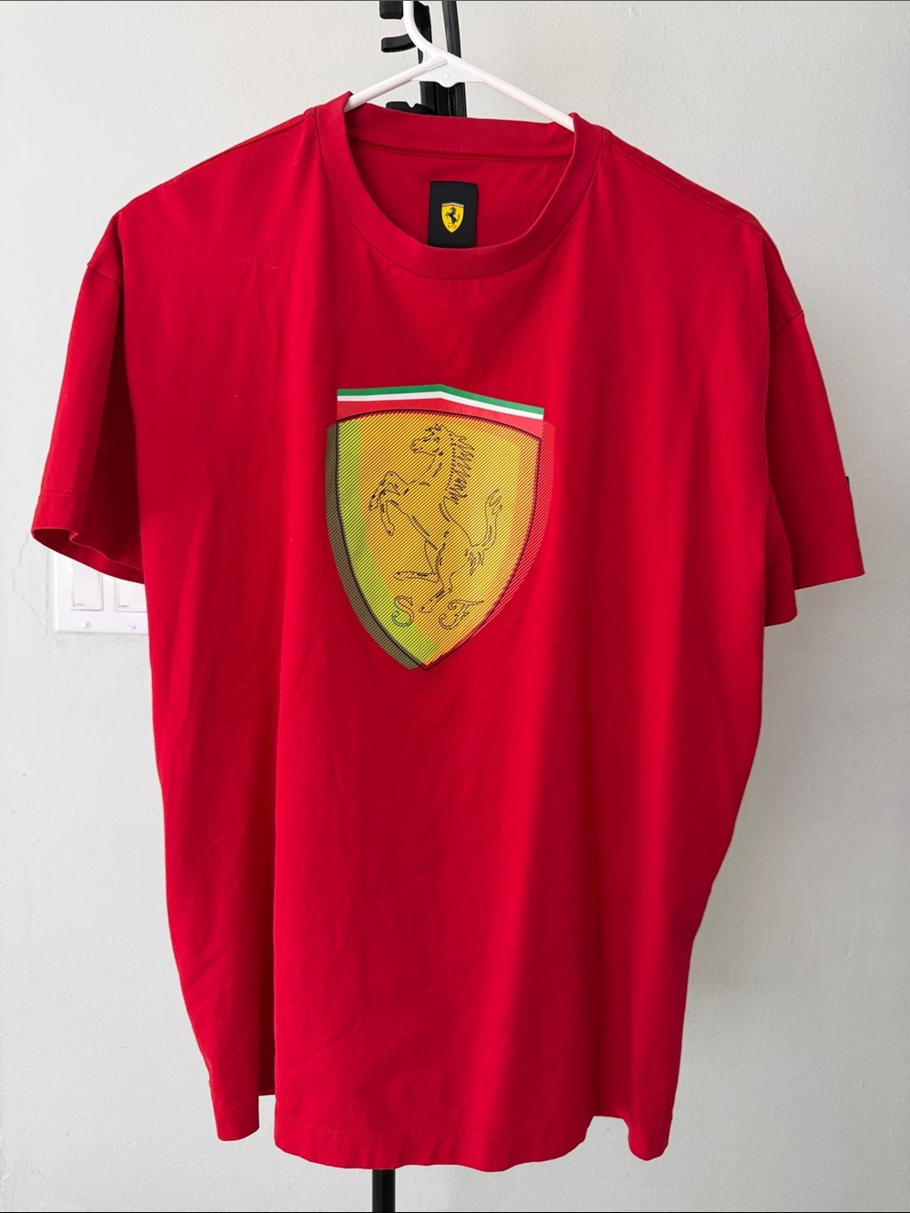 Ferrari Red Short Sleeve Tee with Yellow Shield